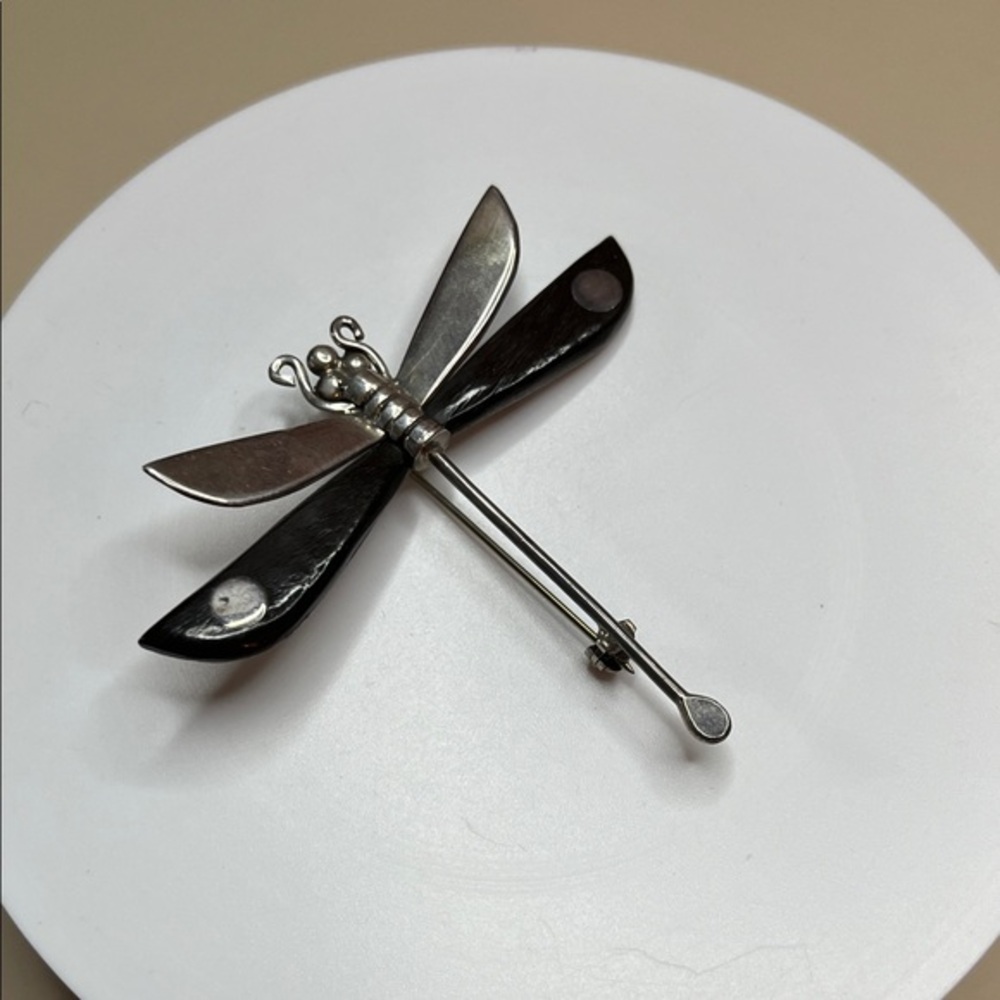 VINTAGE TAXCO TD-103 MEXICO STERLING SILVER Dragonfly Brooch
